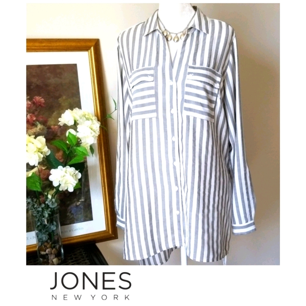 💗 Jones New York Shirt Tunic Top